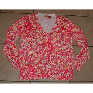 Bright Multicolored Sz XL Casual or Dress Stretchy Lightweight Cardigan Sweater